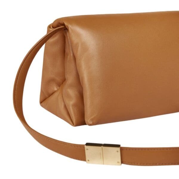 MARNI BROWN LEATHER PRISMA SHOULDER BAG
