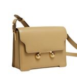 MARNI CAMEL LEATHER TRUNKAROO MEDIUM SHOULDER BAG