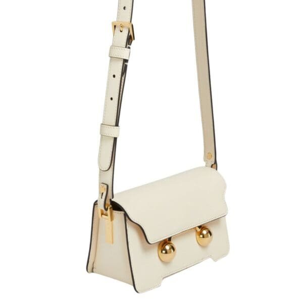 MARNI CREAM LEATHER TRUNKAROO MINI SHOULDER BAG