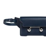 MARNI DEEP BLUE LEATHER TRUNKAROO CROSSBODY BAG