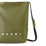 MARNI GREEN CROSSBODY BAG WITH SHOELACE STRAP