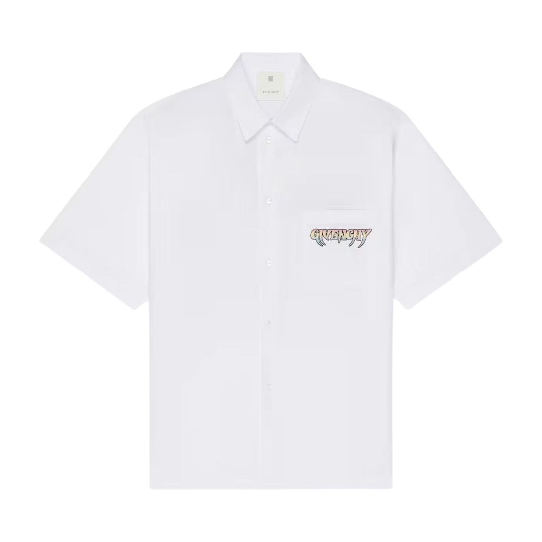 GIVENCHY SHIRT IN POPLIN WITH GIVENCHY WORLD TOUR PRINT