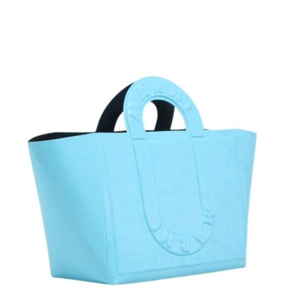 MARNI TURQUOISE LEATHER SWEEDY MEDIUM TOTE BAG