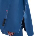 MARNI BLUE WOOL MOHAIR BLAZER WITH MARNI MENDING