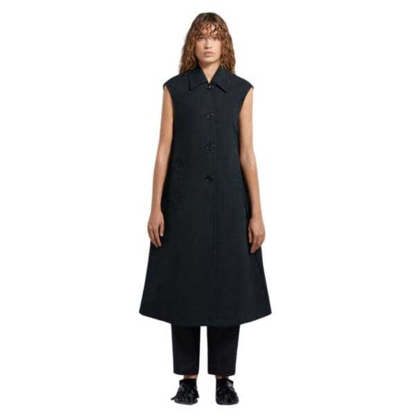 MARNI BLACK BONDED COTTON COCOON DRESS