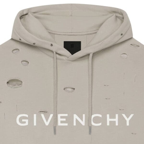 GIVENCHY OVERSIZED HOODIE IN DESTROYED FLEECE - Image 5