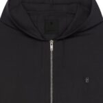GIVENCHY ZIPPED HOODIE IN WOOL WITH 4G DETAIL