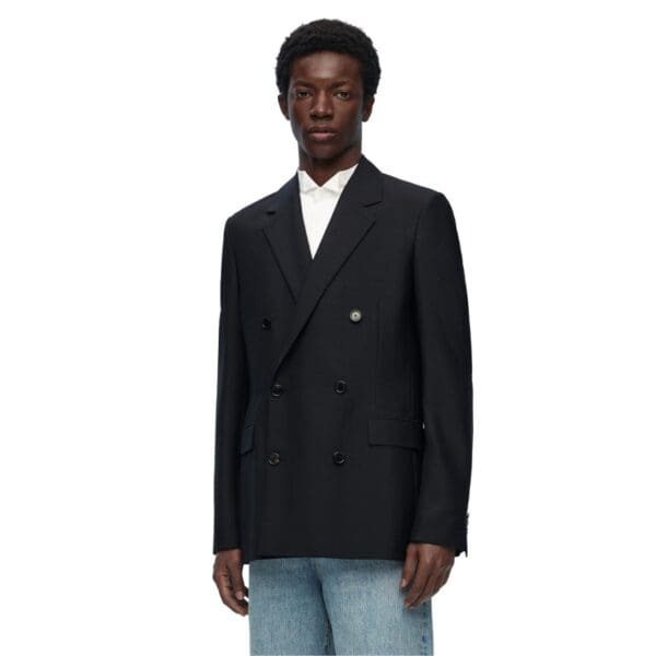LOEWE DOUBLE BREASTED JACKET IN WOOL AND MOHAIR