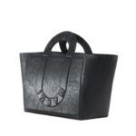 MARNI BLACK LEATHER SWEEDY MEDIUM TOTE BAG