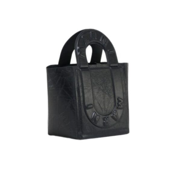 MARNI BLACK LEATHER SWEEDY SMALL TOTE BAG