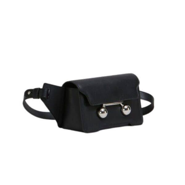 MARNI BLACK LEATHER TRUNKAROO CROSSBODY BAG