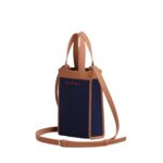 MARNI BLUE AND BROWN JACQUARD SHOULDER BAG