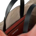 MARNI BROWN PALE BLUEBLACK TUMBLED LEATHER MUSEO SOFT BAG