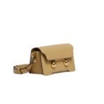 MARNI CAMEL LEATHER TRUNKAROO MINI SHOULDER BAG