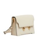 MARNI CREAM LEATHER TRUNKAROO MEDIUM SHOULDER BAG