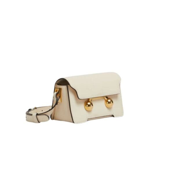 MARNI CREAM LEATHER TRUNKAROO MINI SHOULDER BAG