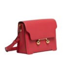 MARNI RED LEATHER TRUNKAROO MEDIUM SHOULDER BAG