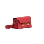 MARNI RED LEATHER TRUNKAROO MEDIUM SHOULDER BAG