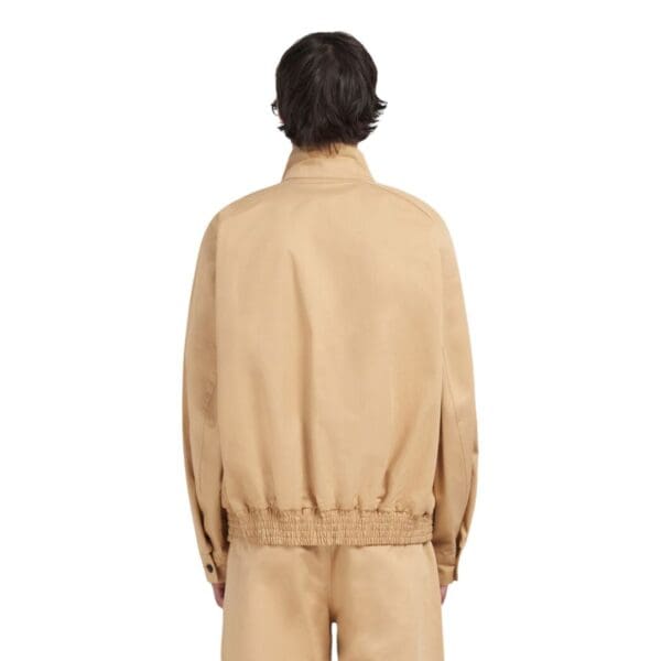MARNI BEIGE ORGANIC GABARDINE OVERSIZED BOMBER