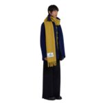 MARNI BLUE WOOL FELT CABAN COAT