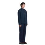 MARNI DEEP BLUE TROPICAL WOOL BLAZER WITH MARNI MENDING