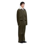 MARNI GREEN SUEDE JACKET WITH SHEARLING COLLAR