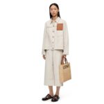 LOEWE CROPPED WORKWEAR TROUSERS IN COTTON AND LINEN