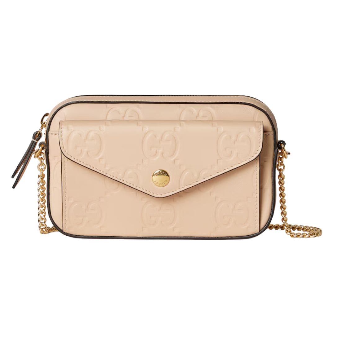 GUCCI GG SUPER MINI SHOULDER BAG IN LIGHT BEIGE