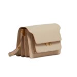 MARNI BEIGE SAFFIANO LEATHER MEDIUM TRUNK BAG