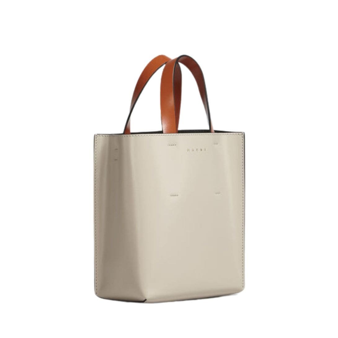 MARNI BI COLOURED MUSEO BAG IN SHINY CALFSKIN WITH SHOULDER STRAP