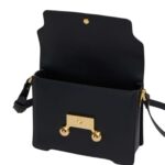 MARNI BLACK LEATHER TRUNKAROO MEDIUM SHOULDER BAG