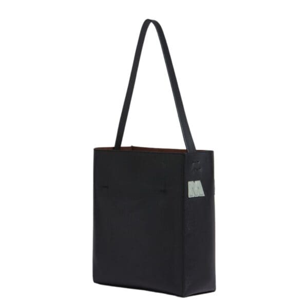 MARNI BLACK WHITE LEATHER MUSEO HOBO BAG WITH PATCHES
