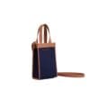 MARNI BLUE AND BROWN JACQUARD SHOULDER BAG