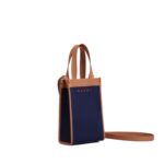 MARNI BLUE AND BROWN JACQUARD SHOULDER BAG