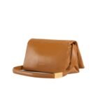 MARNI BROWN LEATHER PRISMA SHOULDER BAG