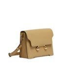MARNI CAMEL LEATHER TRUNKAROO MEDIUM SHOULDER BAG