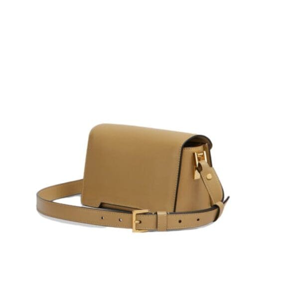 MARNI CAMEL LEATHER TRUNKAROO MINI SHOULDER BAG