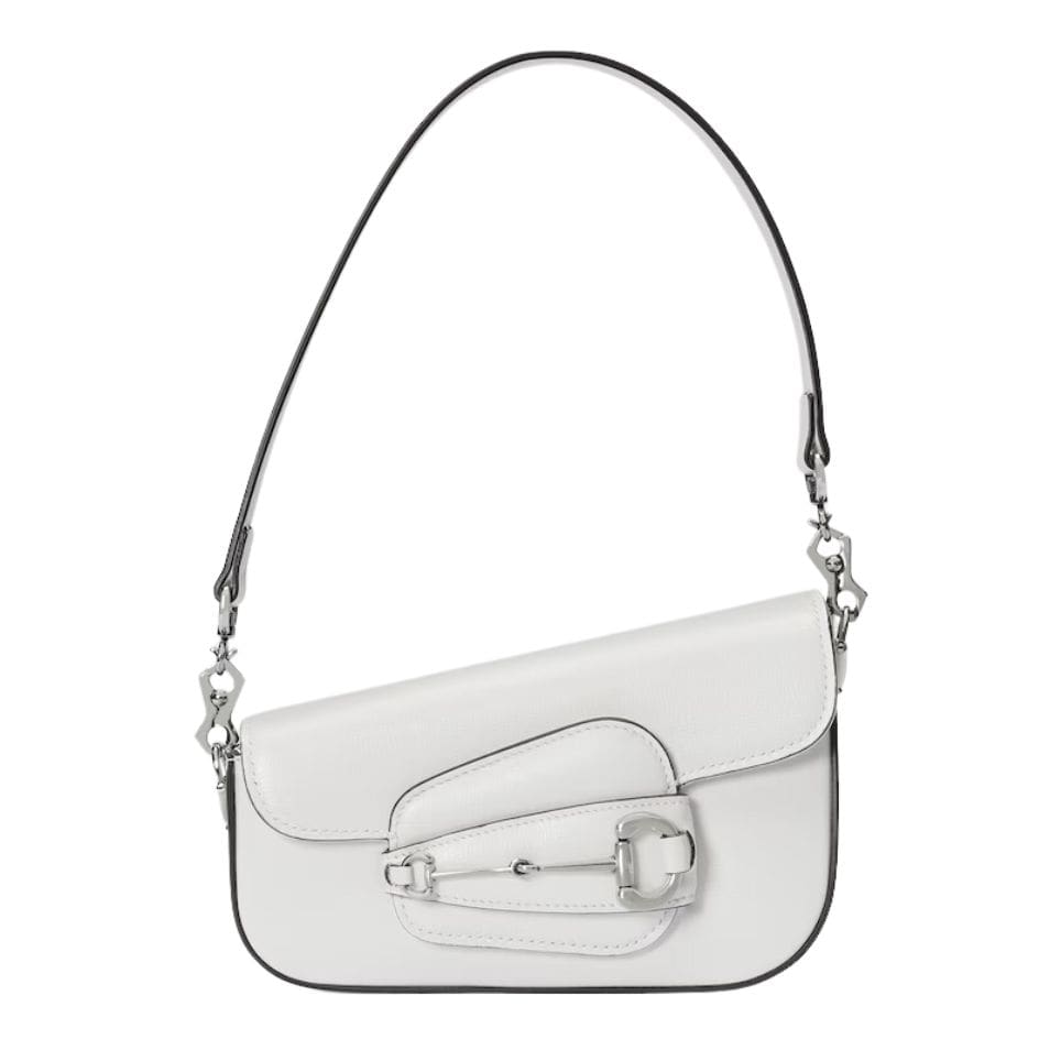 GUCCI HORSEBIT 1955 MINI SHOULDER BAG IN WHITE LEATHER