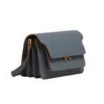 MARNI GREY SAFFIANO LEATHER MEDIUM TRUNK BAG