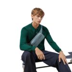 GUCCI GG RUBBER EFFECT BELT BAG IN LIGHT BLUE