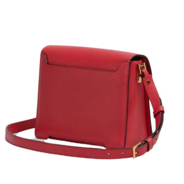 MARNI RED LEATHER TRUNKAROO MEDIUM SHOULDER BAG