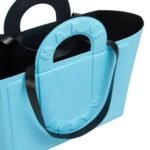 MARNI TURQUOISE LEATHER SWEEDY SMALL TOTE BAG