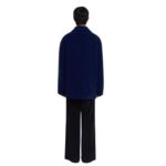 MARNI BLUE WOOL FELT CABAN COAT