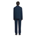 MARNI DEEP BLUE TROPICAL WOOL BLAZER WITH MARNI MENDING
