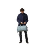 GUCCI GG RUBBER EFFECT MEDIUM DUFFLE BAG IN LIGHT BLUE LEATHER