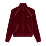 CELINE TRIOMPHE TRACKSUIT JACKET IN VELVET JERSEY BORDEAUX-ECRU