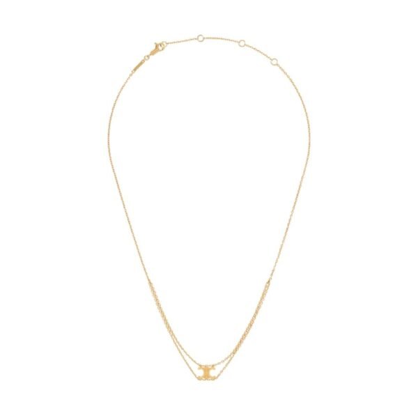 CELINE TRIOMPHE SUSPENDED NECKLACE IN BRASS WITH GOLD FINISH