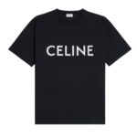 CELINE LOOSE T SHIRT IN COTTON JERSEY BLACK-WHITE