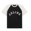 CELINE LOOSE T SHIRT IN COTTON JERSEY BLACK-WHITE