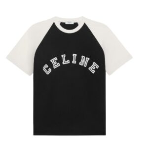 CELINE LOOSE T SHIRT IN COTTON JERSEY BLACK-WHITE